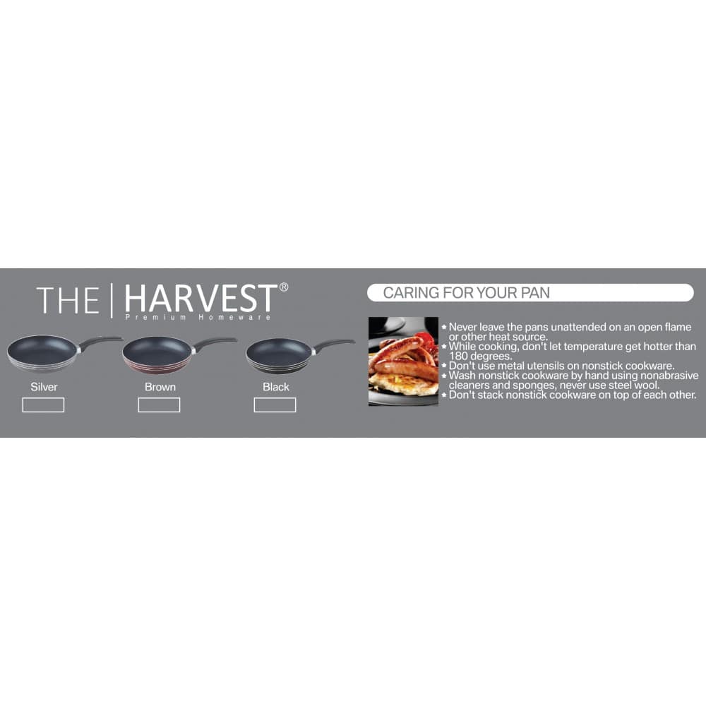 Premium Quality The Harvest Non Stick Fry Pan (SILVER/ BLACK / BROWN) 20cm, 24cm, 26cm - Image 4