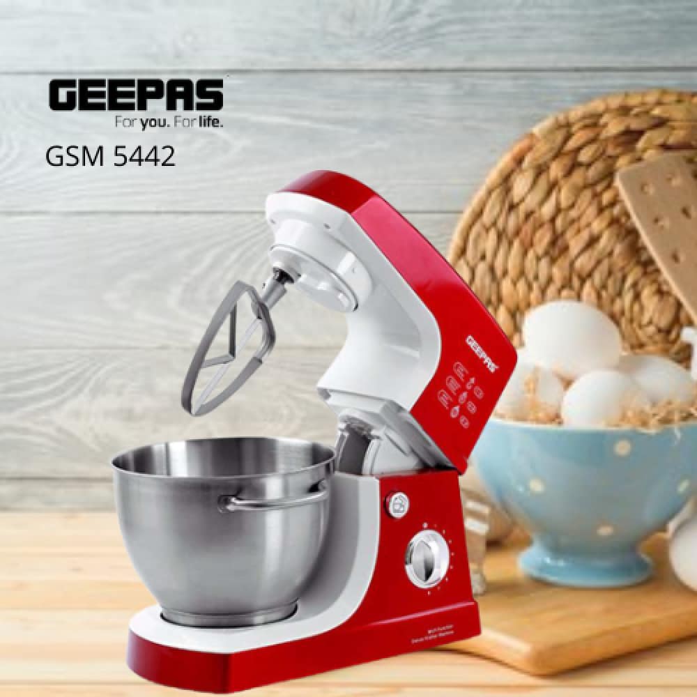 Geepas 3 In 1 600W Stand Mixer Blender - 8 Level Speed, Stainless Steel Bowl, Splash Guard GSM5442 - Image 2