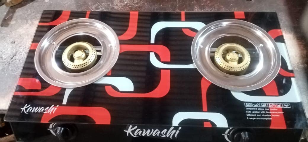 Kawashi 2 Burner Glass Top Gas Cooker - Image 2