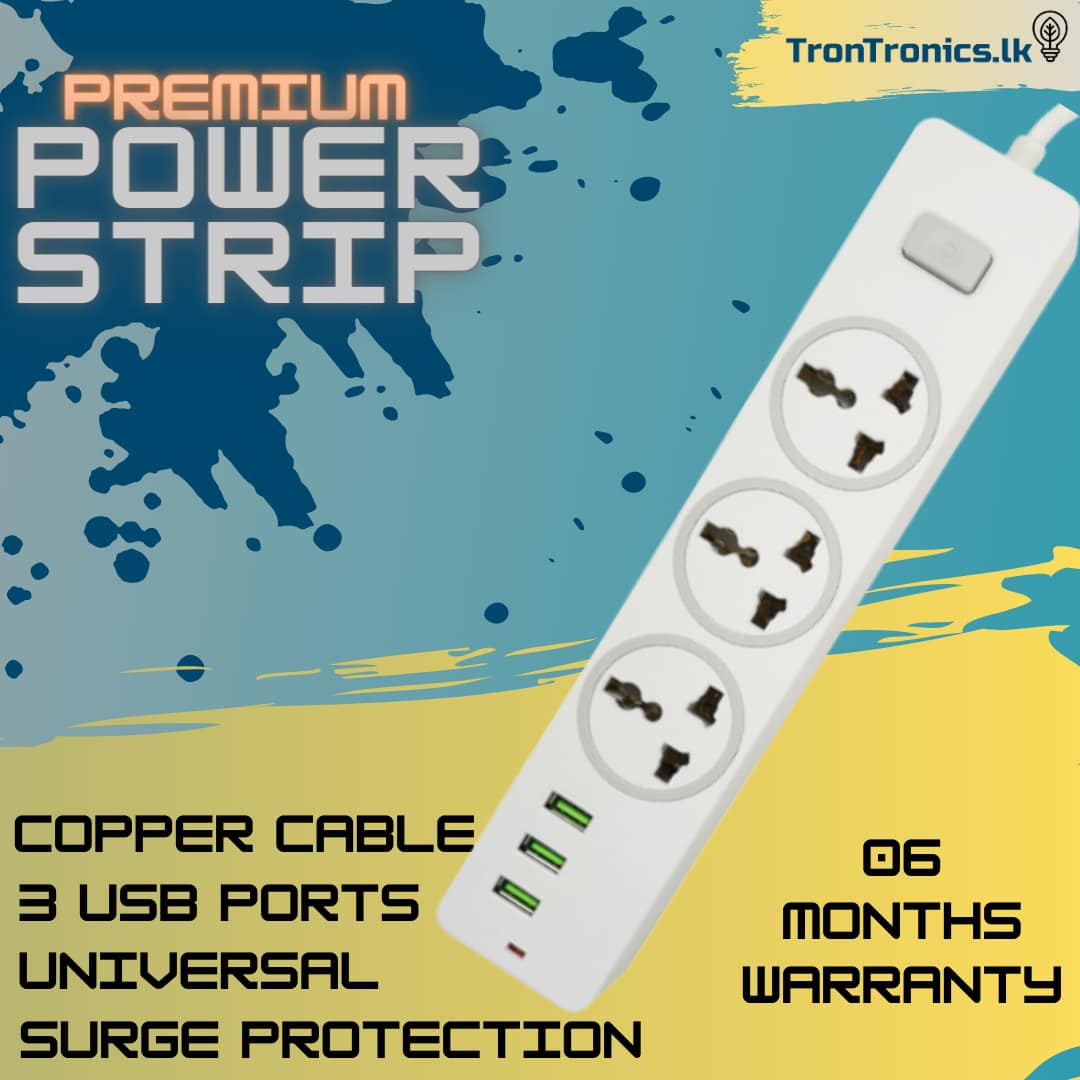 Power Strip 3M Extension Cord Universal Socket Home Office With 3 AC Outlet 3 USB Port Charger 2500W Indicator Light - Image 5