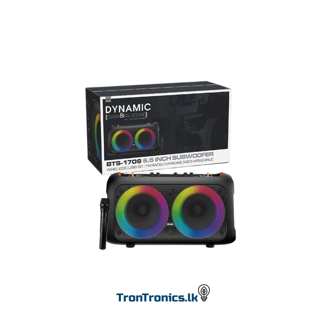 Brodu BTS-1709 DYNAMIC Clean & Big Sound Party Box Outdoor With Wireless Mic - Image 2