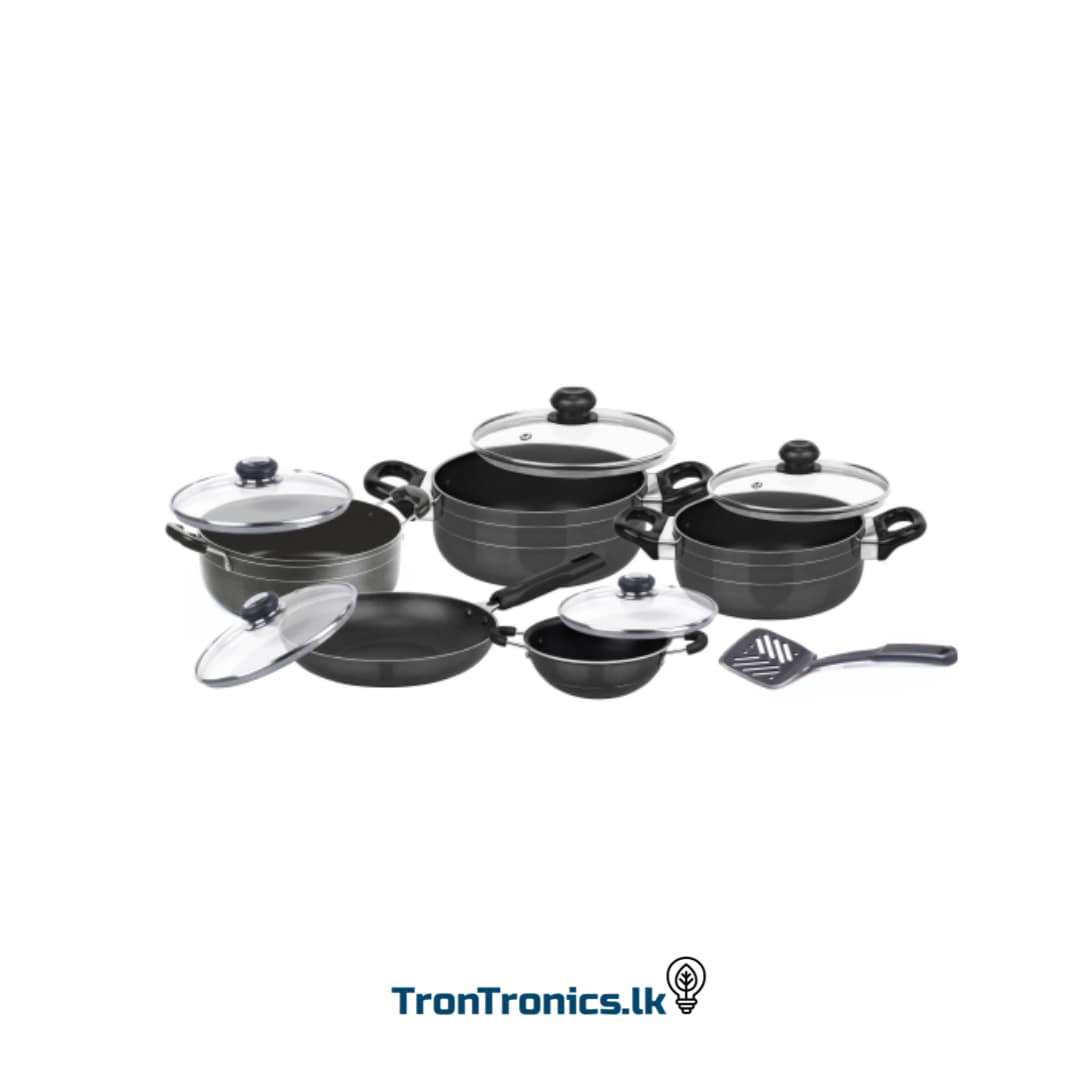 "Rich Nonstick Cookware Set 10PCS with Heat-Resistant Handles – Available at Trontronics Sri Lanka"