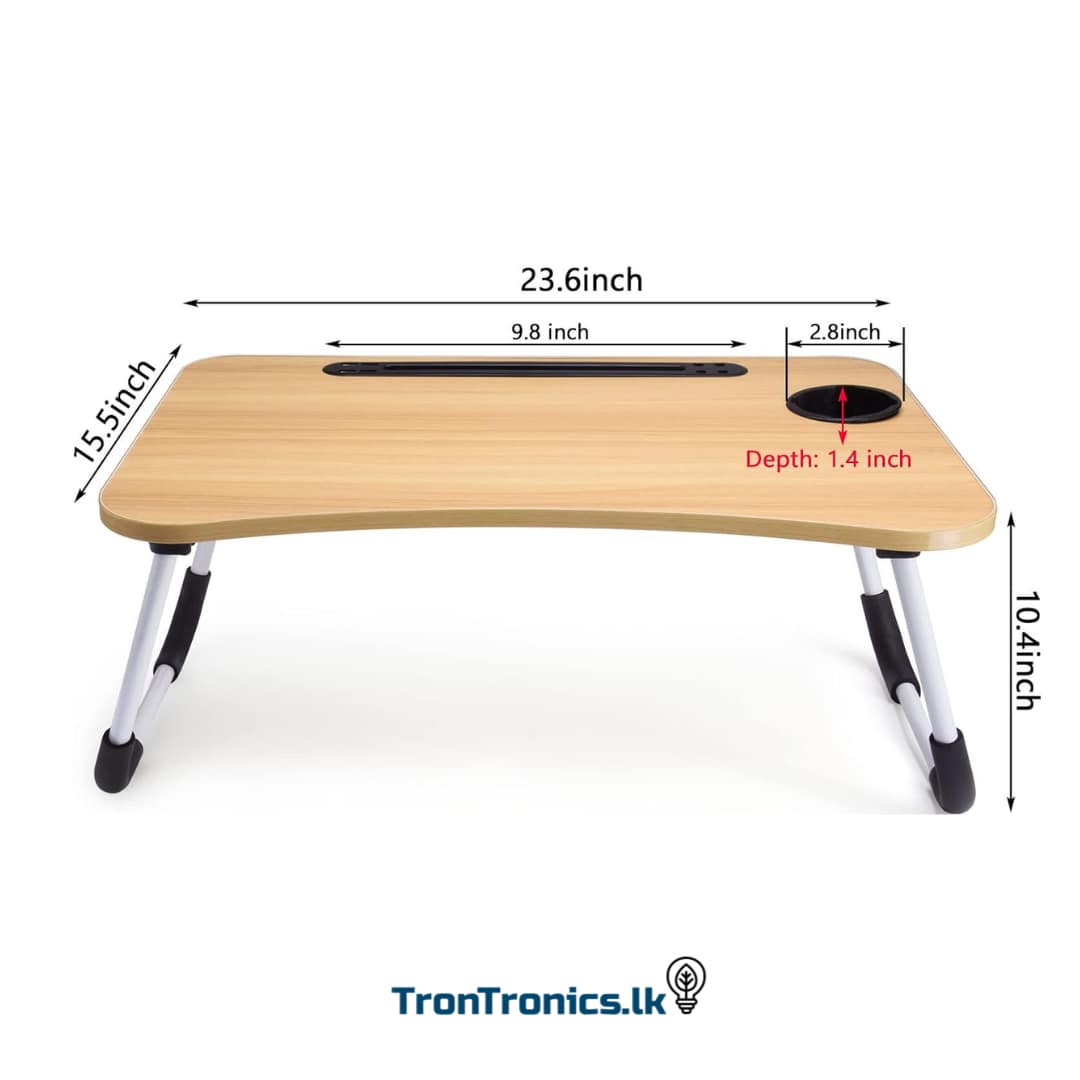 Premium Portable Foldable Laptop Table with Tablet Slots & Cup Holder - Image 4