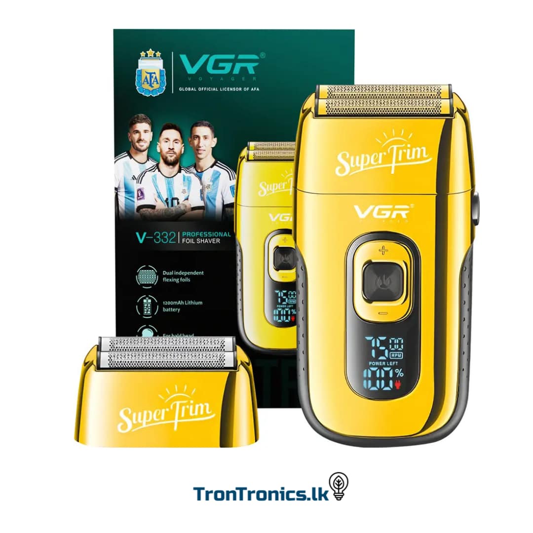 "VGR V-332 Professional Gold Shaver for Men – premium grooming tool at Trontronics Sri Lanka"