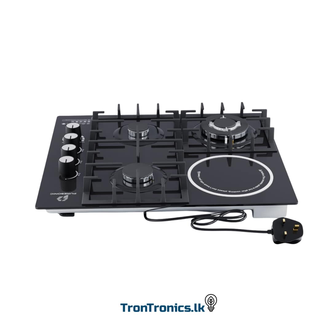 Puresonic Hybrid Gas & Ceramic 4 Stove Glass Hob with Flame Failure Device - Image 2
