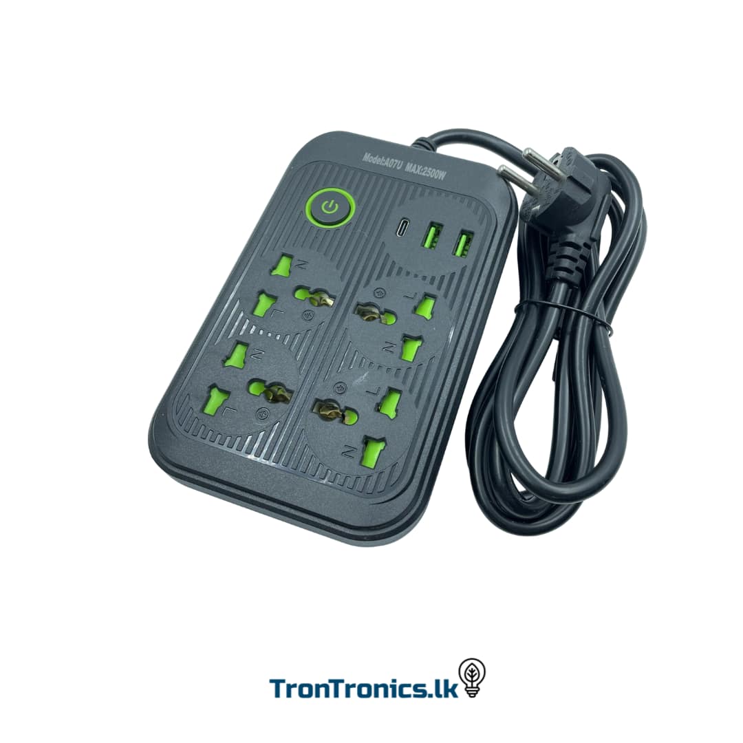 Power Socket Premium Extension Socket with Universal Plug & USB, Type C Ports 2500watts - Image 2