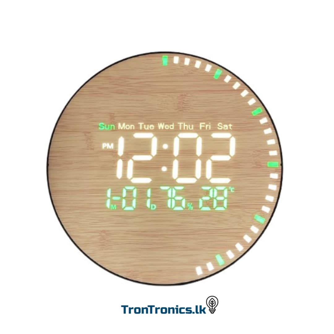 Wall and Table Clock Wooden Green 26cm with Remote Control DS-5823L – Trontronics Sri Lanka