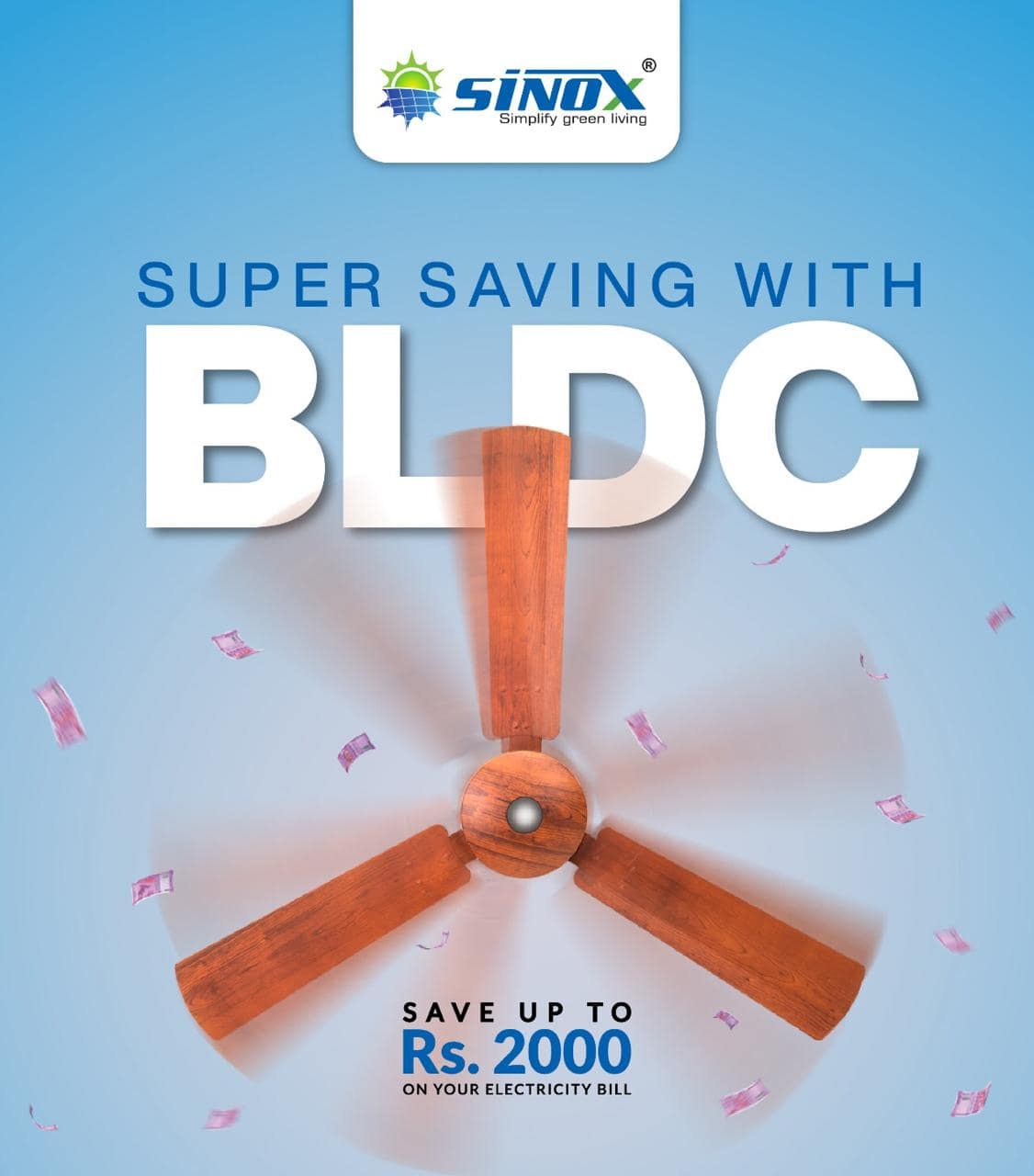 Sinox BLDC Ceiling Remote Fan with light (35 Watts) - Image 3