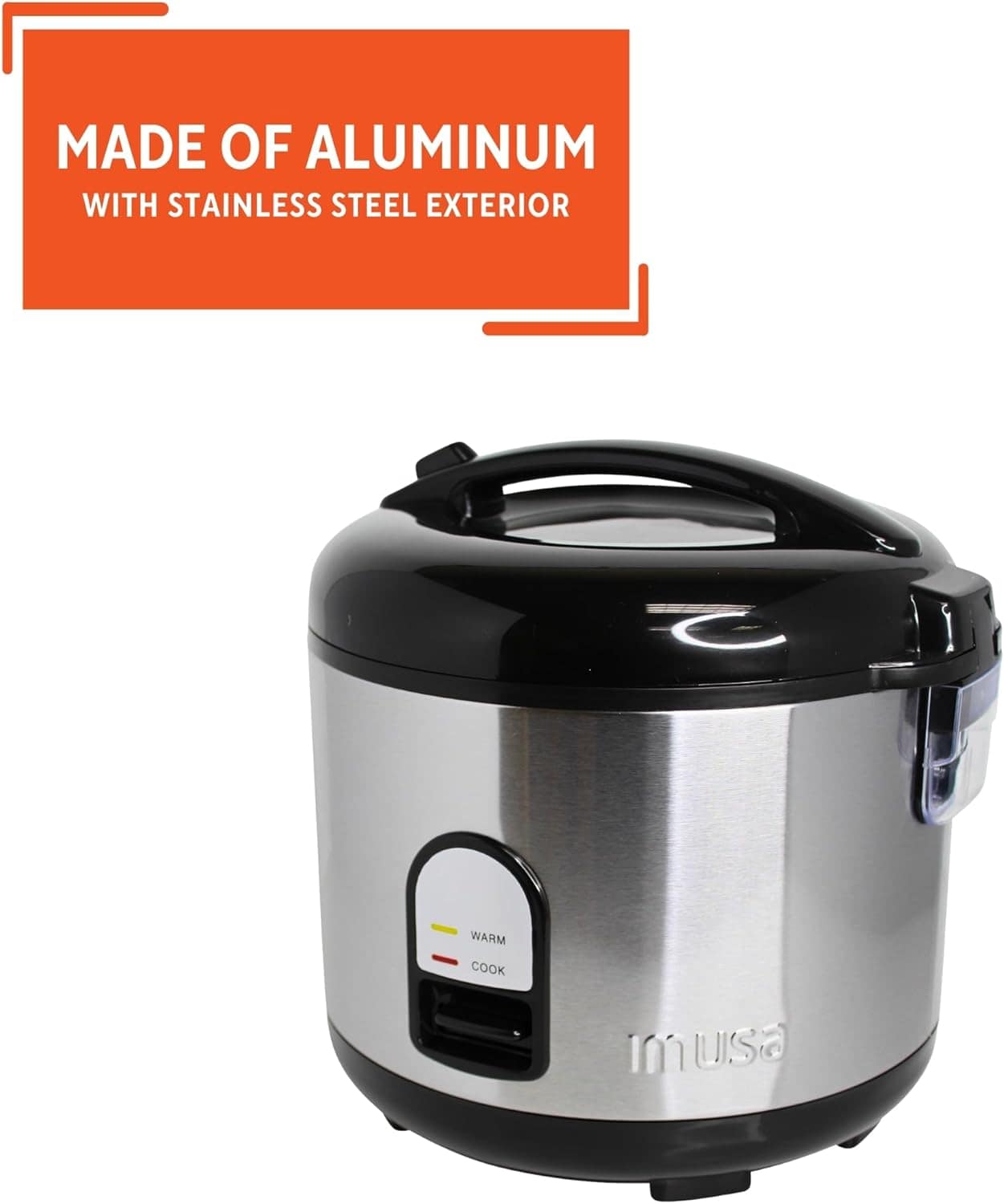 High Quality Stainless Steel Non-Stick Inner Pot 2.8 Liter Rice Cooker with Steamer (Warranty)"