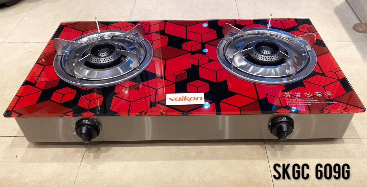 Premium Tempered Glass Top Double Gas Cooker (ONLY RED) - Image 4