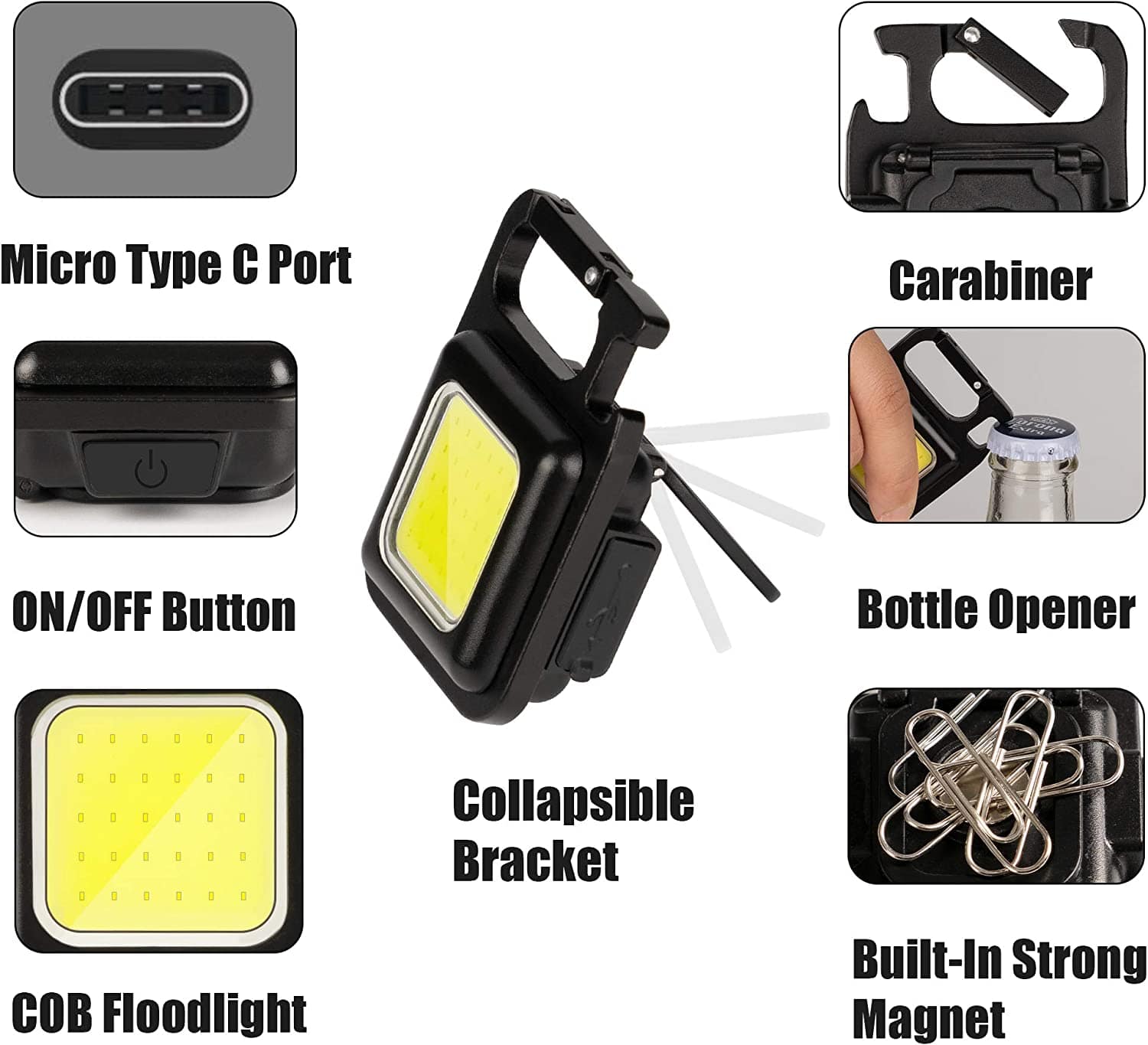 COB Rechargeable Keychain Light - Image 4