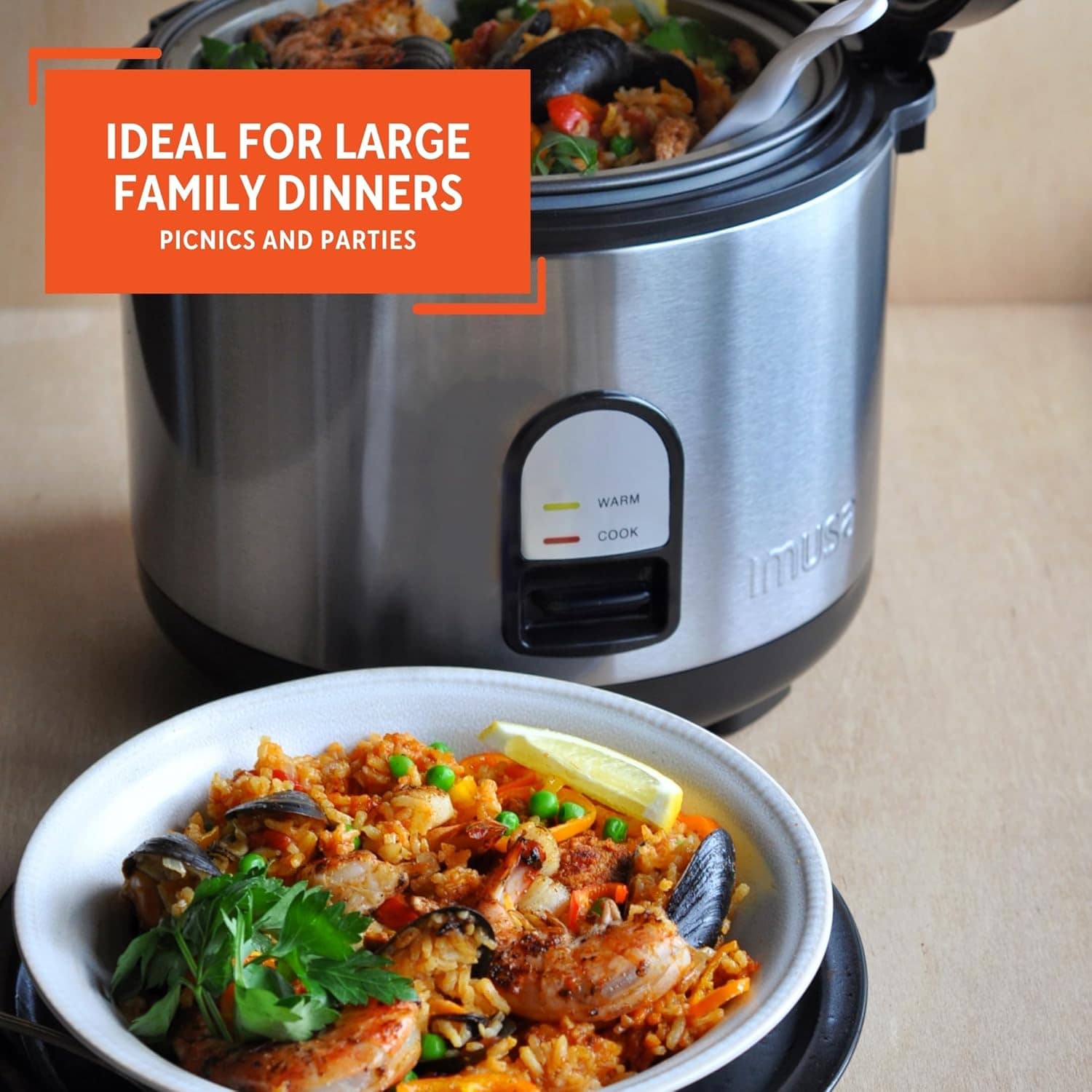 High Quality Stainless Steel Non-Stick Inner Pot 2.8 Liter Rice Cooker with Steamer (Warranty)"