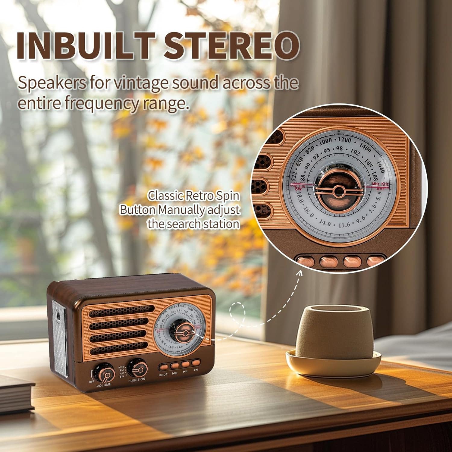 Luxury Rechargeable Bluetooth Supported Vintage/Retro FM Radio - Image 5
