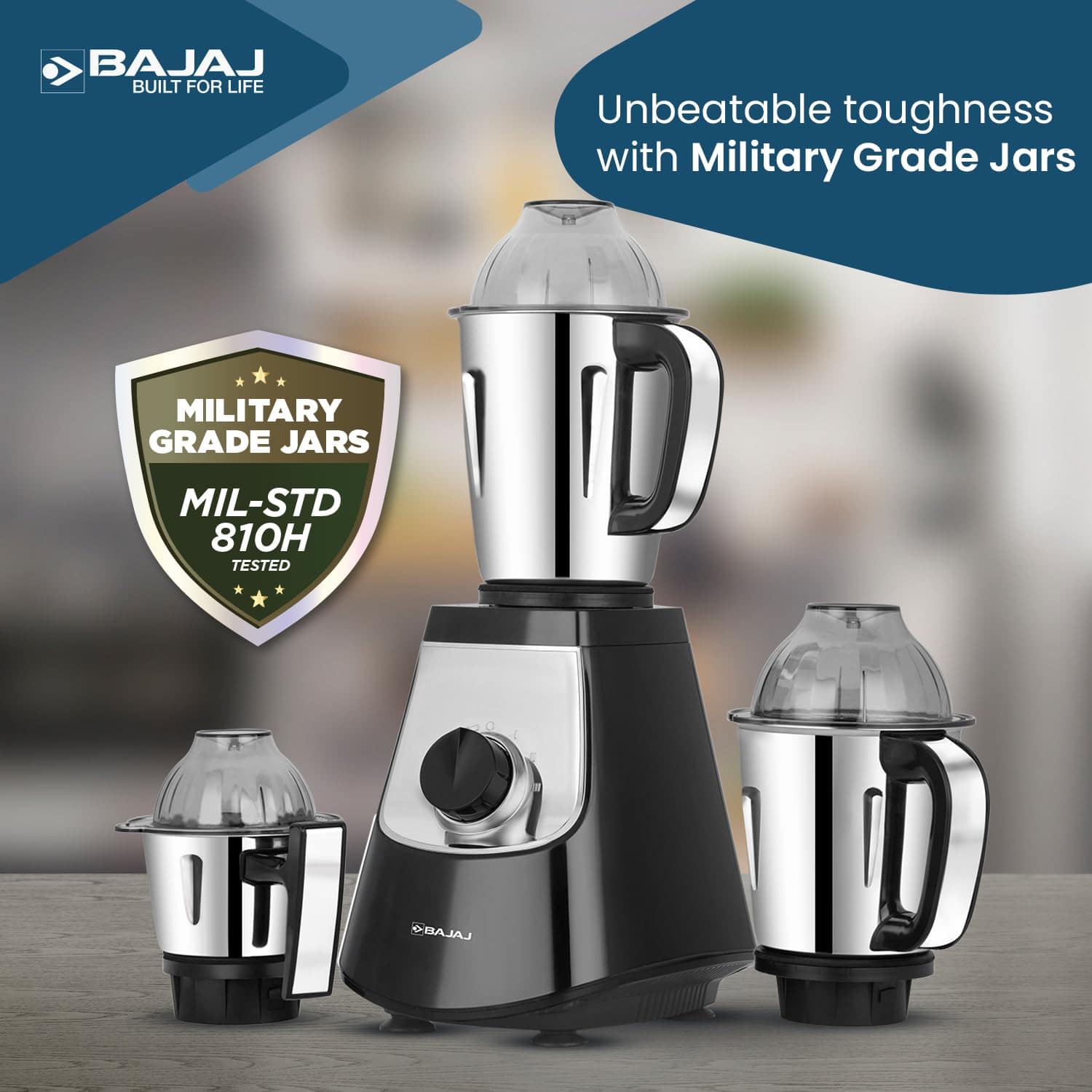 Bajaj Military Series Evoque 4 Jar 1000W Mixer Grinder - Image 3