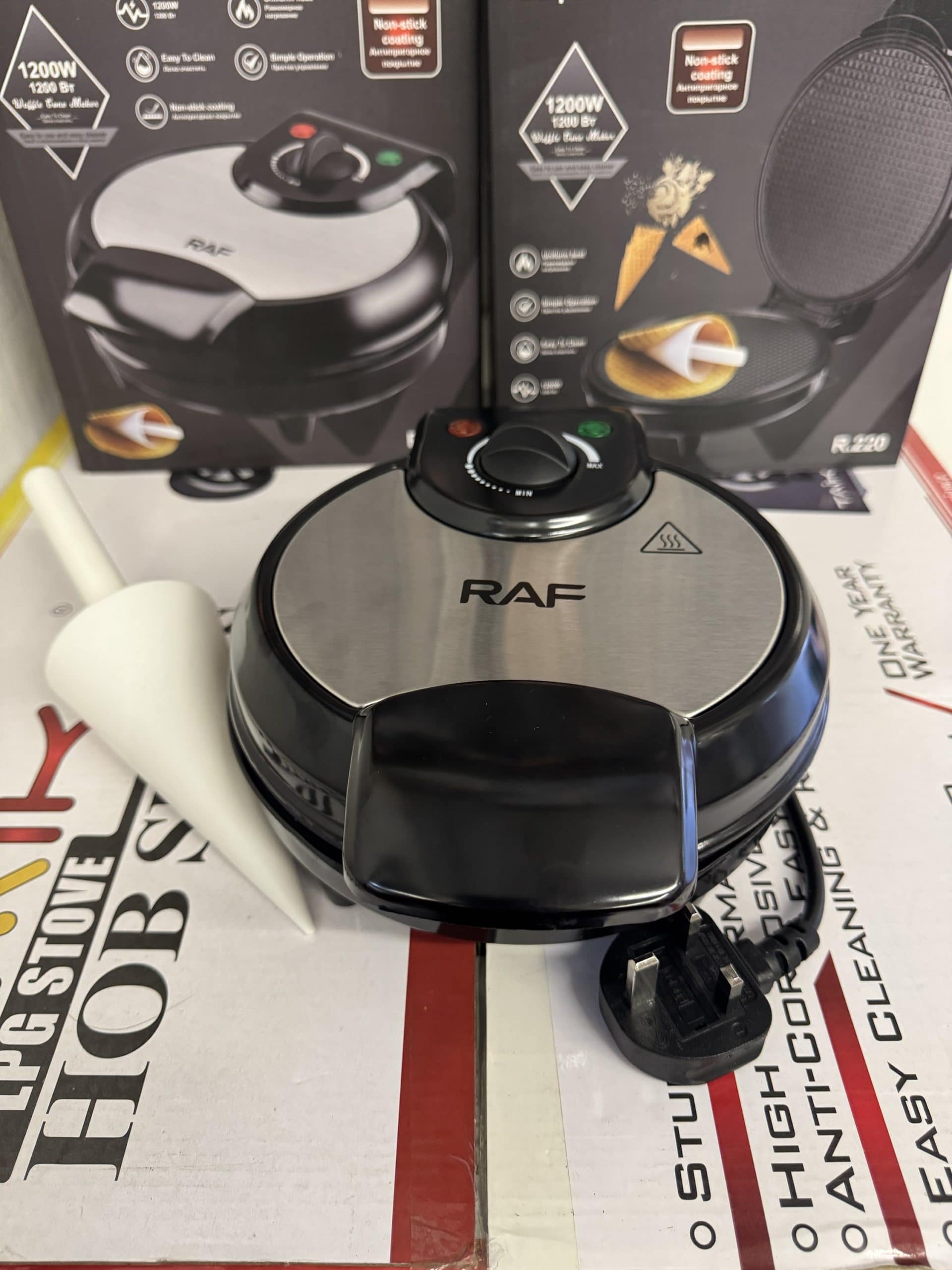 Raf Electric Egg Roll Maker, Crispy Omelet, Waffle, Pancake DIY Ice Cream Cone Machine 1200watts - Image 2