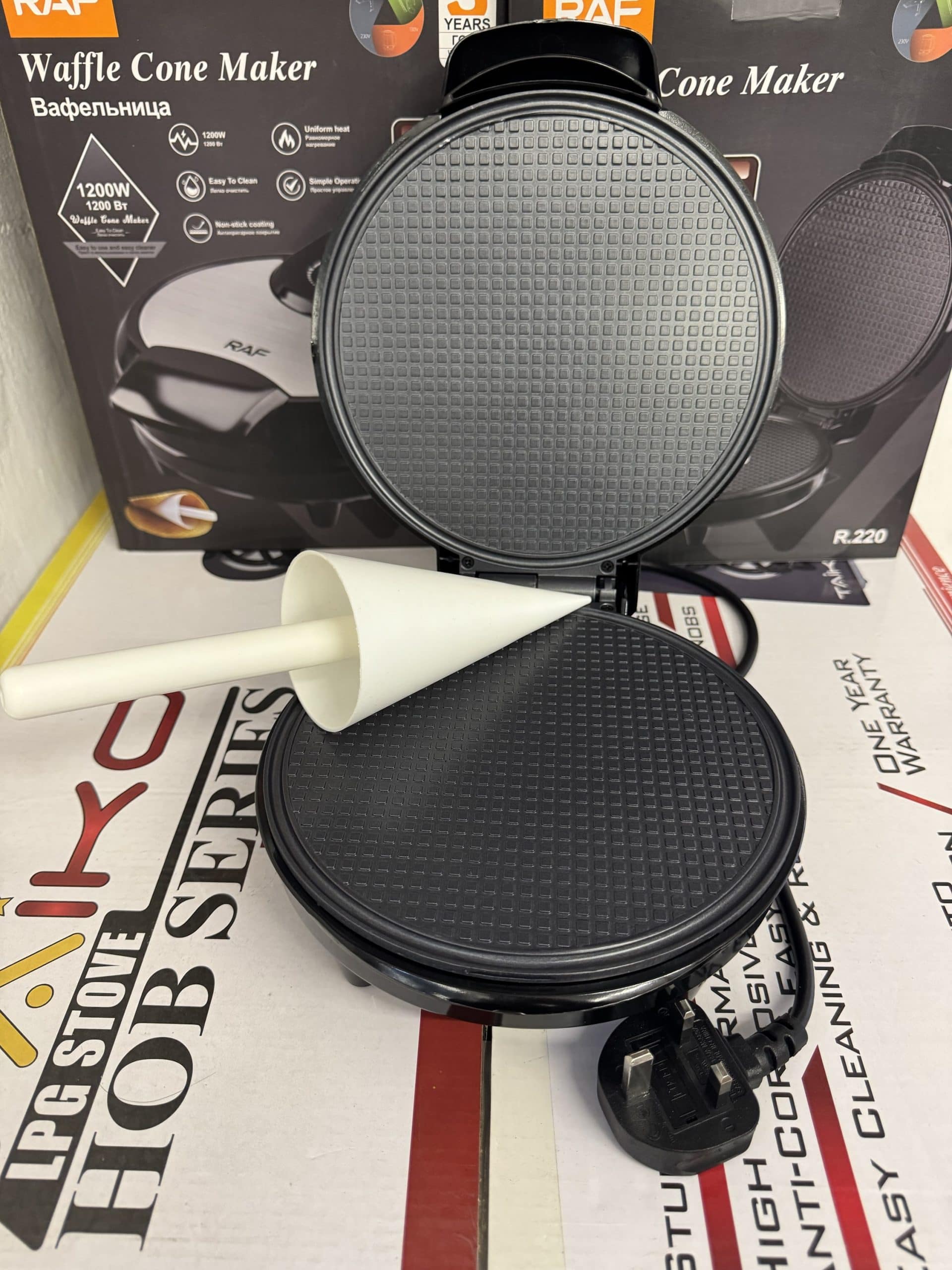 Raf Electric Egg Roll Maker, Crispy Omelet, Waffle, Pancake DIY Ice Cream Cone Machine 1200watts