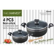 PREMIUM 4 Pcs Cookware Set With Glass Lid - Image 3