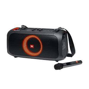 JBL PartyBox On-The-Go portable Bluetooth speaker with wireless mic and dynamic light show, perfect for Sri Lanka parties — available at Trontronics.lk
