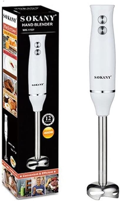 Sokany Stainless Steel Hand Blender SK-1707 – 400W, 2-Speed Control – Available in Sri Lanka from Trontronics.lk