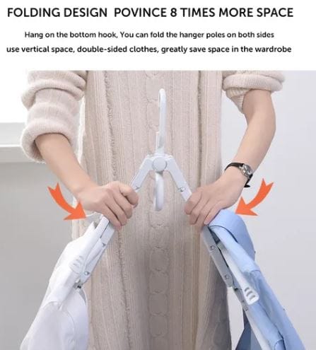 8-in-1 Multi-port Support Circle Clothes Hanger Saves Space Foldable Telescopic Magic Clothes Hanger No-Slip Laundry Rack - Image 4