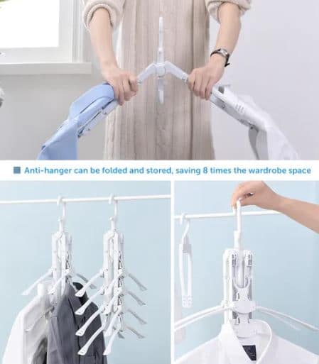 8-in-1 Multi-port Support Circle Clothes Hanger Saves Space Foldable Telescopic Magic Clothes Hanger No-Slip Laundry Rack - Image 2