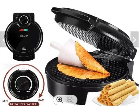 Raf Electric Egg Roll Maker, Crispy Omelet, Waffle, Pancake DIY Ice Cream Cone Machine 1200watts - Image 7