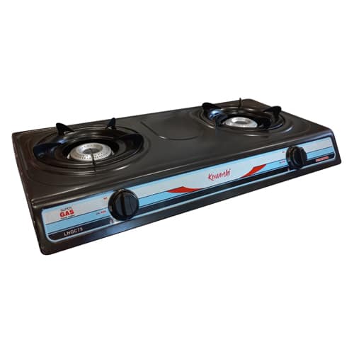 Kawashi 2 Burner Gas Cooker Non-Stick (Black) - Image 4