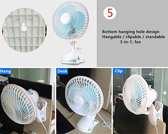 Cyber 2 In 1 Clip And Table Fan 20W CYCF-889 Blue With White Oscillating with warranty - Image 8