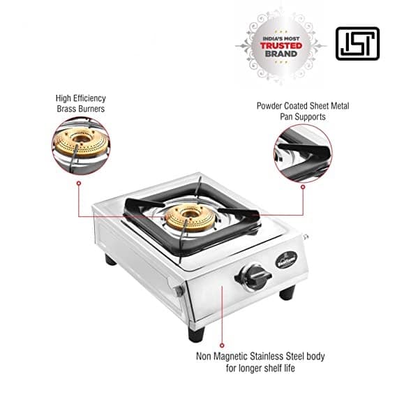 Premium Quality Indian Stainless Steel Single gas cooker with one year warranty - Image 3
