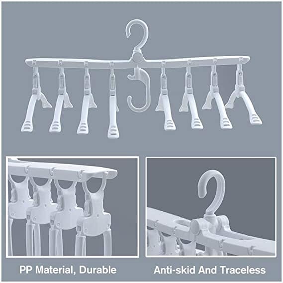 8-in-1 Multi-port Support Circle Clothes Hanger Saves Space Foldable Telescopic Magic Clothes Hanger No-Slip Laundry Rack - Image 10