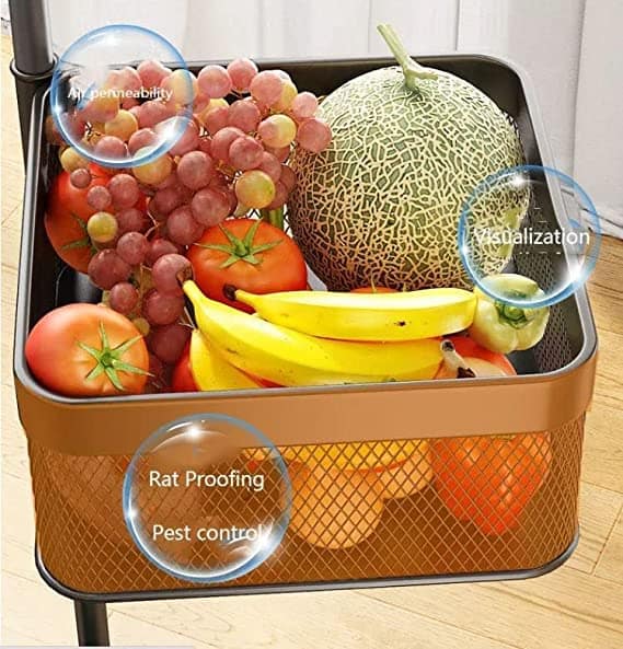 Metal 4 Layer Kitchen Rotating Trolley Organizer Stand for Kitchen - Black (4 Layer, with 5 compartments) - Image 6