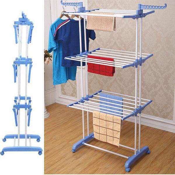 3 Layers Folding Clothing Rack Hanger Towel Rack - Image 4