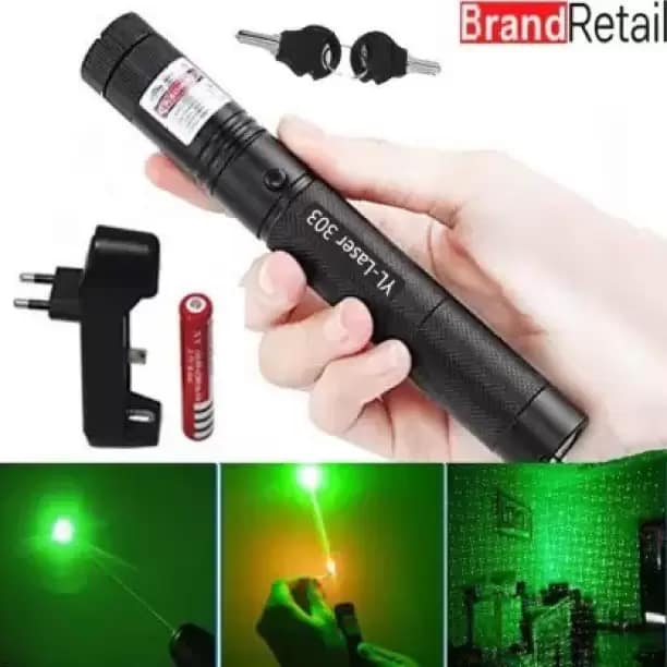 Green Laser Pointer jd 303 with Adjustable Focus Super hero Lens - Image 5