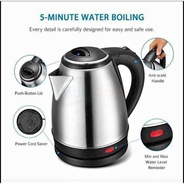 Stainless Steel Electric Jug Kettle-1.8L BR-180 - Image 2