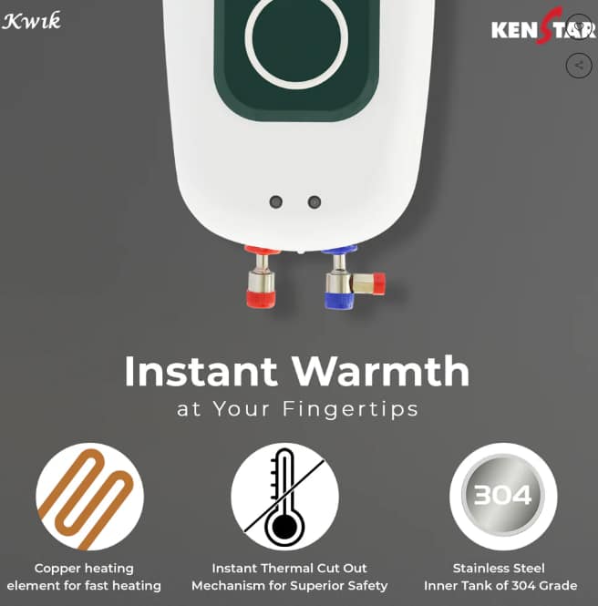 Kenstar Kwik Indian 5.9L, Instant Water Heater (without Shower Head)
