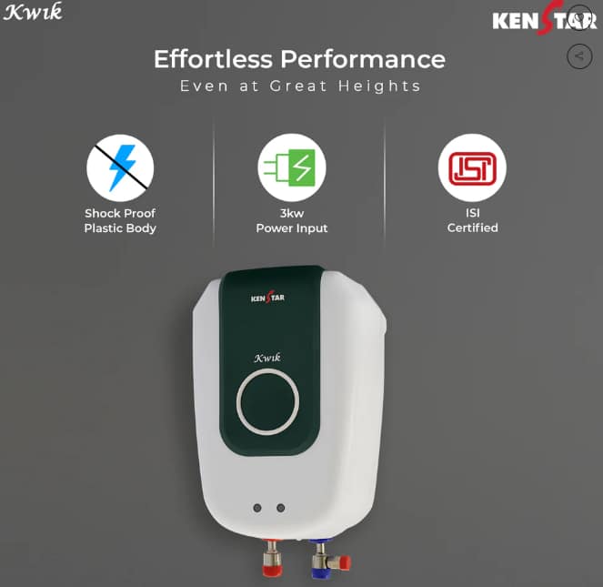 Kenstar Kwik Indian 5.9L, Instant Water Heater (without Shower Head)