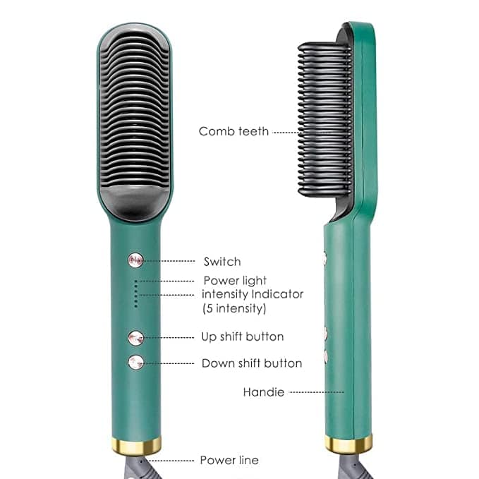 Ceramic Heated Hair Brush Hair straightener HQT-909B - Image 5