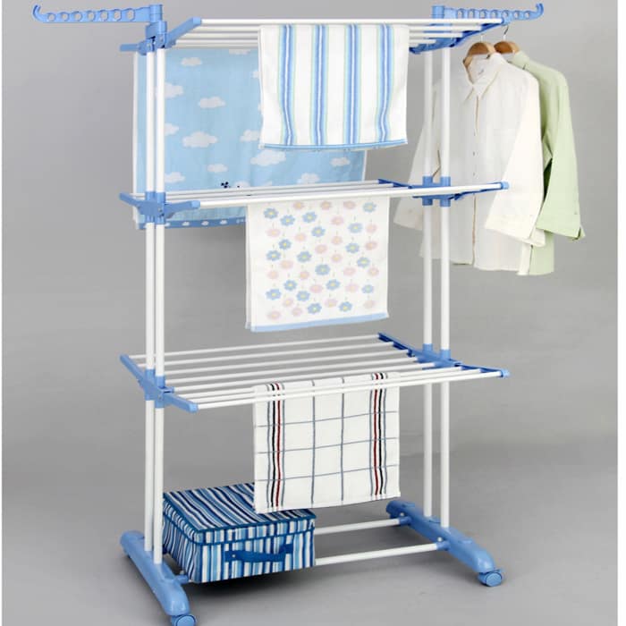 3 Layers Folding Clothing Rack Hanger Towel Rack - Image 3