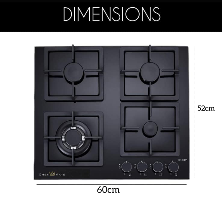 Premium Quality 4 Burner Glass Cooker Hob (Black) - Image 6