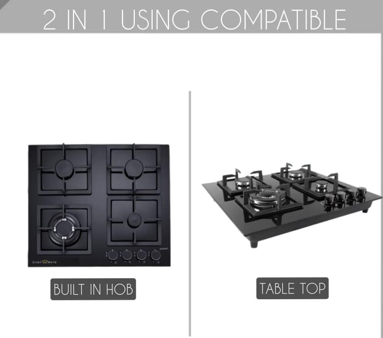 Premium Quality 4 Burner Glass Cooker Hob (Black) - Image 5
