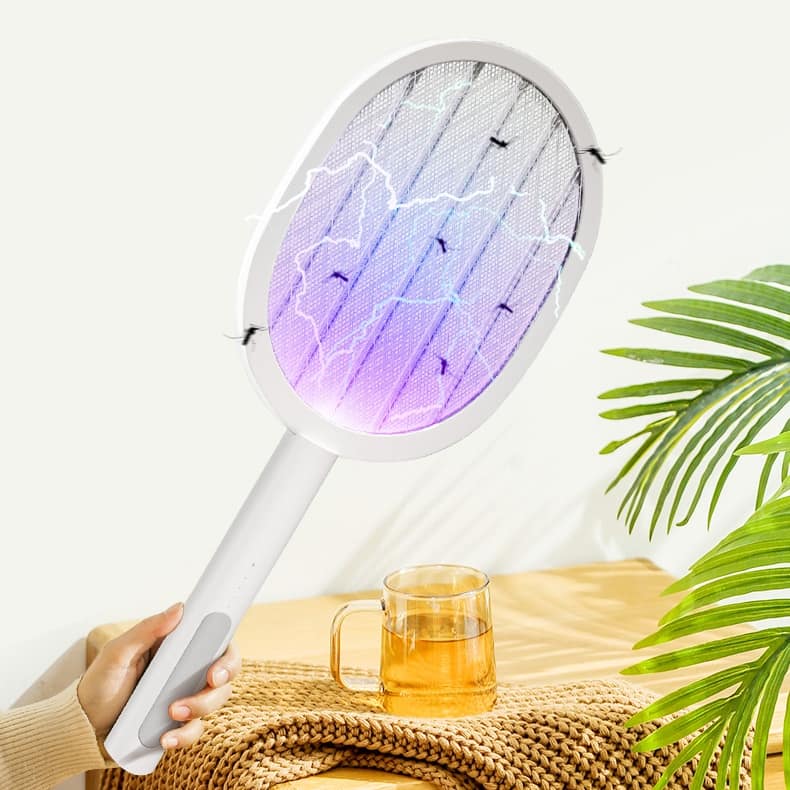 Dual-Use Electric Mosquito Swatter USB Charging Racket Fly Swatter Pest Control Mosquito Standing Killer Lamp - Image 2
