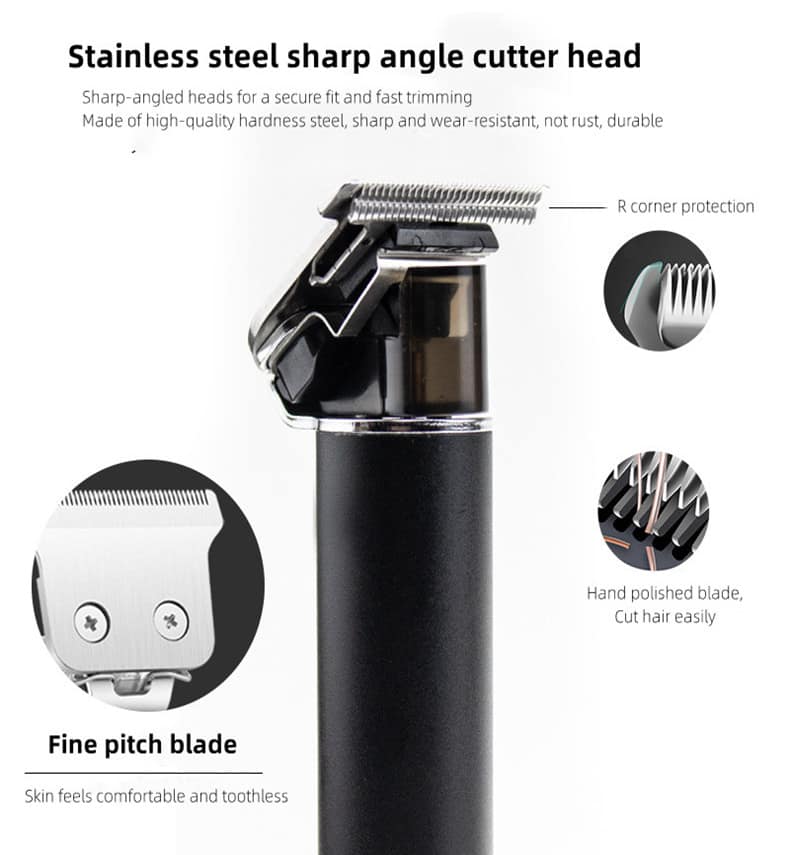 HTC AT-115 Fully Metal Body Professional Mens T- Blade Zero Cutting Hair Trimmer - Image 7