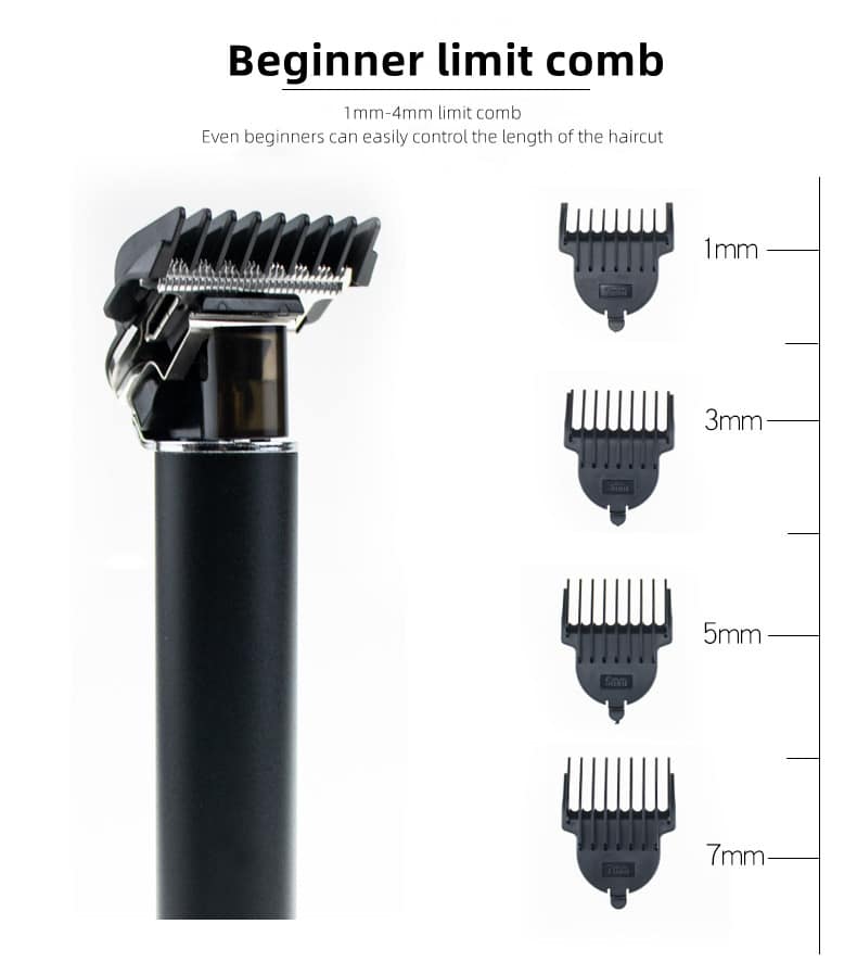 HTC AT-115 Fully Metal Body Professional Mens T- Blade Zero Cutting Hair Trimmer - Image 8