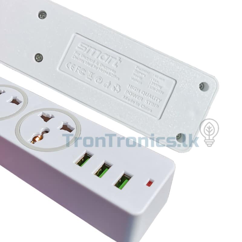 Power Strip 3M Extension Cord Universal Socket Home Office With 3 AC Outlet 3 USB Port Charger 2500W Indicator Light - Image 3