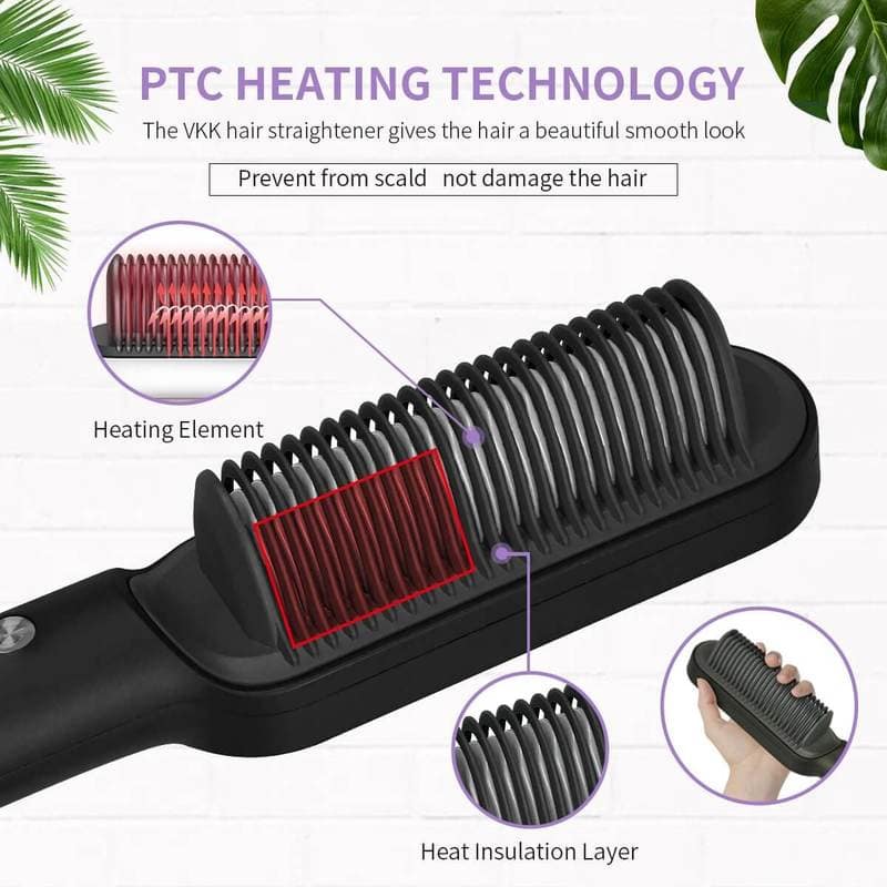 Ceramic Heated Hair Brush Hair straightener HQT-909B