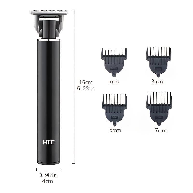 HTC AT-115 Fully Metal Body Professional Mens T- Blade Zero Cutting Hair Trimmer - Image 2