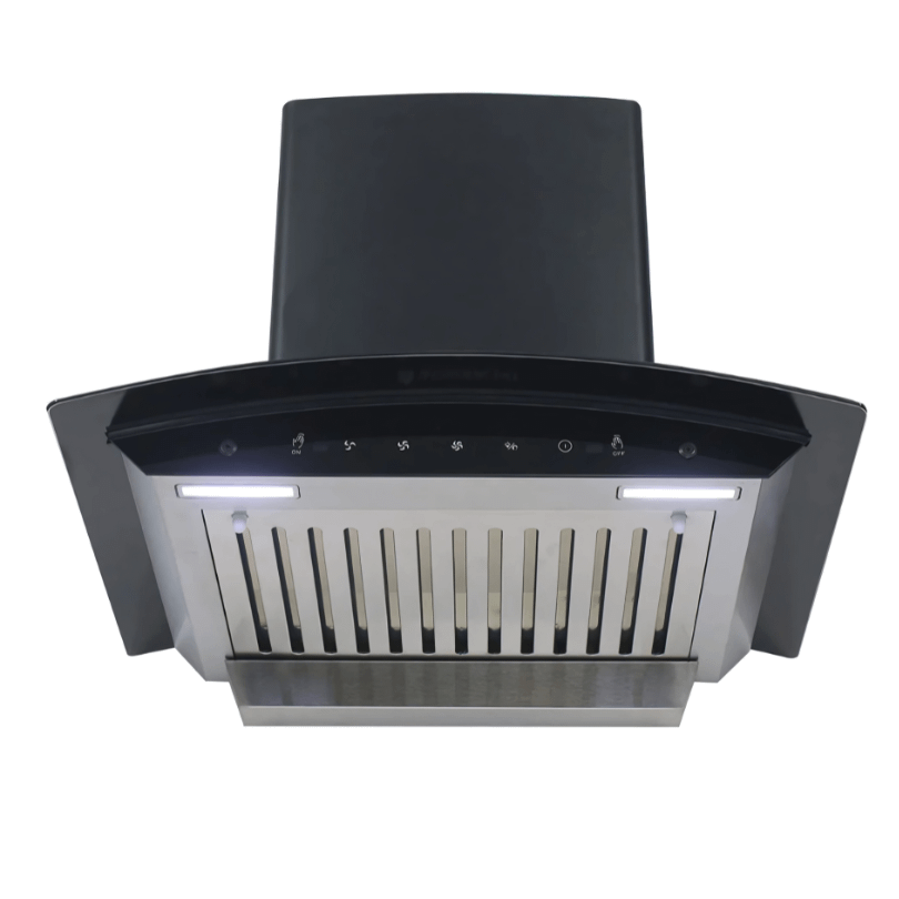 Premium Curved Glass 60cm Cooker Hood with touch and motion Sensor (Black) - Image 5