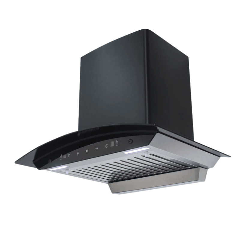 Premium Curved Glass 60cm Cooker Hood with touch and motion Sensor (Black) - Image 4