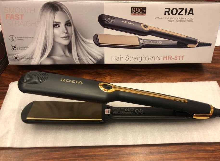 ROZIA Premium Professional Ceramic Hair Straightener/Iron HR-811 (Black, Gold) with warranty - Image 4