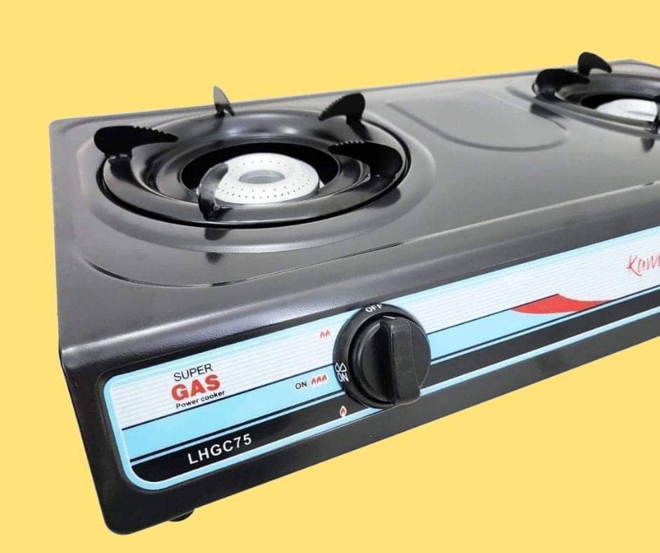 Kawashi 2 Burner Gas Cooker Non-Stick (Black) - Image 2